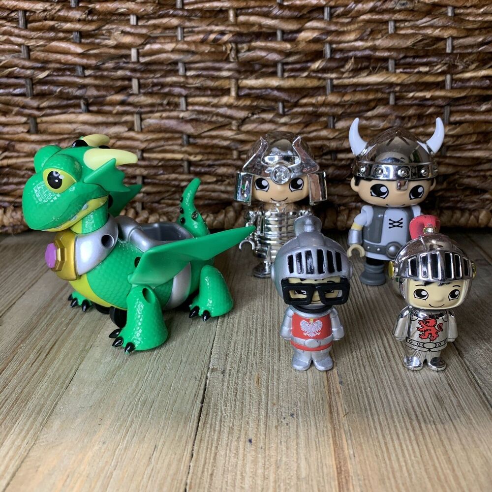 Ryans World Knights & Green Dragon with Pull Back Action Lot Bonkers Toys 2020